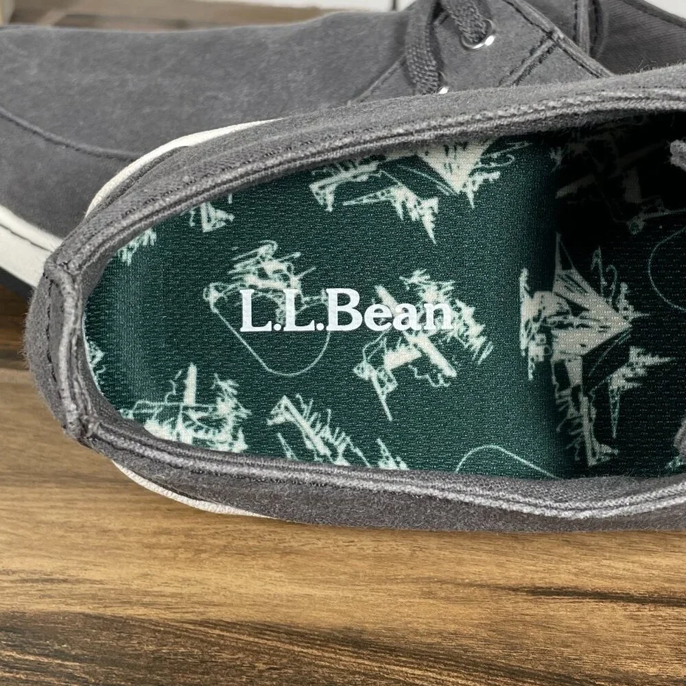 LL Bean Campside 2 Eye Boat Shoes Mens Size 13 Gray Casual Lace Up Low Tops